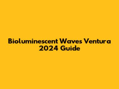 Bioluminescent Waves Ventura 2024 Guide