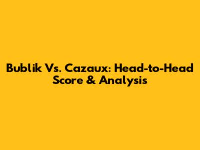 Bublik Vs. Cazaux: Head-to-Head Score & Analysis
