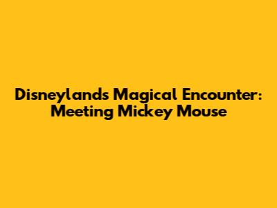 Disneyland's Magical Encounter: Meeting Mickey Mouse