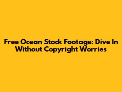 Free Ocean Stock Footage: Dive In Without Copyright Worries