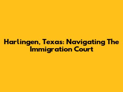 Harlingen, Texas: Navigating The Immigration Court