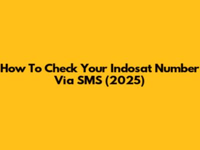 How To Check Your Indosat Number Via SMS (2025)