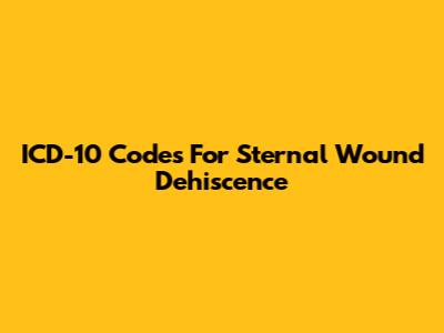 ICD-10 Codes For Sternal Wound Dehiscence