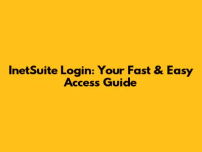 InetSuite Login: Your Fast & Easy Access Guide