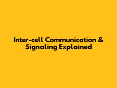 Inter-cell Communication & Signaling Explained