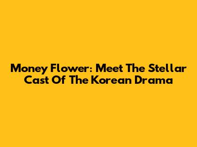 Money Flower: Meet The Stellar Cast Of The Korean Drama