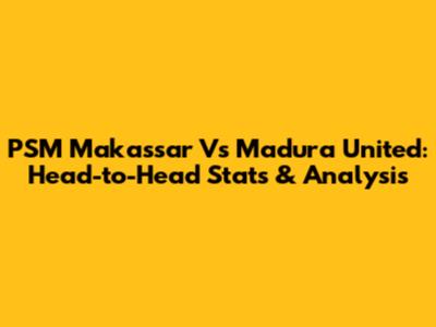 PSM Makassar Vs Madura United: Head-to-Head Stats & Analysis