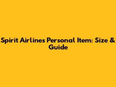 Spirit Airlines Personal Item: Size & Guide