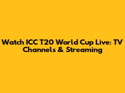 Watch ICC T20 World Cup Live: TV Channels & Streaming