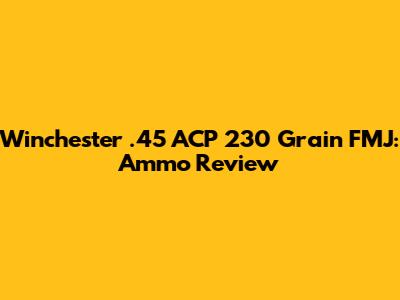 Winchester .45 ACP 230 Grain FMJ: Ammo Review