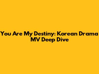 You Are My Destiny: Korean Drama MV Deep Dive